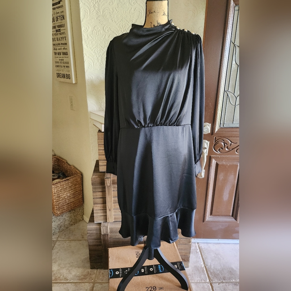 Maggy London Black Long Sleeve Dress